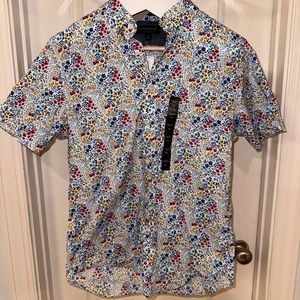 Floral Banana Republic short sleeve button down (slim fit)
